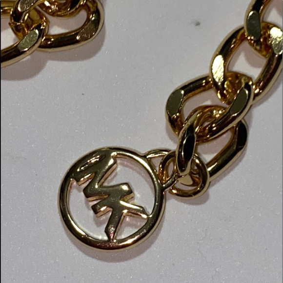 MICHAEL KORS Gold Logo MK Chain Belt S M L XL - Picture 5 of 8